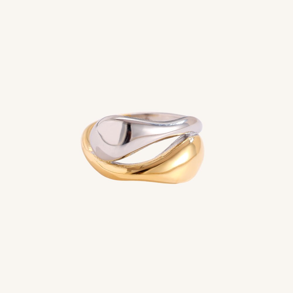 Silber-Gold Damenring in minimalistischem Design - Juwejé