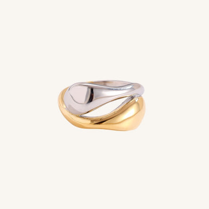 Silber-Gold Damenring in minimalistischem Design - Juwejé