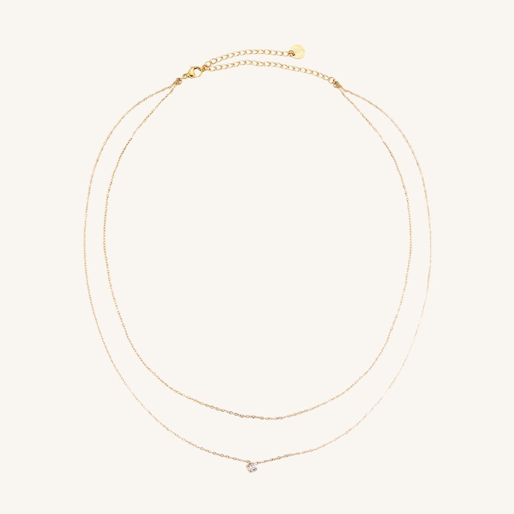 Zweilagige goldene Edelstahlkette mit sanftem Glanz und edlem Finish von Juwejé