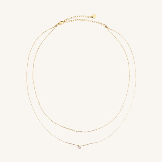 Zweilagige goldene Edelstahlkette mit sanftem Glanz und edlem Finish von Juwejé